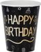 Folat Bekers (papier) Shining Glam Happy Birthday - 250 ml - 8 stuks