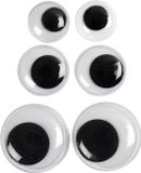Merkloos Hobby Wiebel oogjes/googly eyes - 36x - 12-14-20 mm - Plastic beweegbare oogjes - knutselmateriaal
