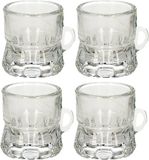 Merkloos Trendoz Shotglas - 8x - vorm bierpul glaasje/glas - met handvat - 2cl - Oktoberfest
