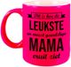 Bellatio Decorations Shoppartners Bv Dit is hoe de leukste en meest geweldige mama eruitziet cadeau mok / beker - neon roze - 330 ml - verjaardag / Moederdag