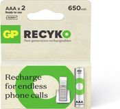 GP ReCyko Rechargeable AAA batterijen - 650mAh - 2 stuks