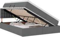 vidaXL Opbergbed met matras Donkergrijs 140 x 190 cm fluweel