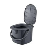 BranQ - Home Essential, Gemaakt van 100% gerecycled materiaal, ecologisch, mobiel campingtoilet 15,5 l met max. draagkracht tot 120 kg, eco-grijs
