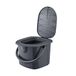 BranQ - Home Essential, Gemaakt van 100% gerecycled materiaal, ecologisch, mobiel campingtoilet 15,5 l met max. draagkracht tot 120 kg, eco-grijs