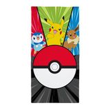Pokémon Kinderhanddoek, superzacht, effen patroon met Pikachu, Pokeball, perfect voor thuis, badkamer, strand en zwembad, eenheidsmaat 70 cm x 140 cm