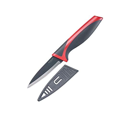 Westmark Schil-/groentemesje, lemmetlengte 8 cm, met mesbeschermer, roestvrij staal/kunststof, antraciet/rood, 14522280
