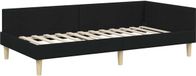 vidaXL Cadre de lit d'angle noir 100 x 200 cm tissu