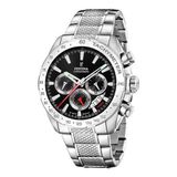 Festina F20668/4 Heren Horloge - Chronograaf - Mineraalglas - Roestvrijstaal/Staal - Zilverkleurig - Ø 44.5 mm - Quartz - Vouw/Vlindersluiting