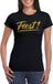 Bellatio Decorations Feestkleding T-shirt voor dames - Zwart - Glitter Goud - Glitter en Glamour M