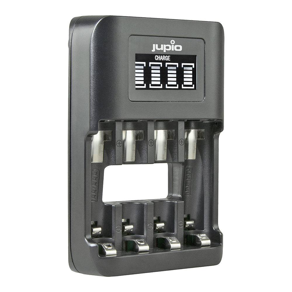 Jupio USB 4-slots Ultra Fast Battery Charger LCD - 8719743931602