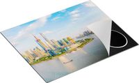 Chefcare Inductie Beschermer Skyline Shanghai Stad in China - 65x52 cm - Multicolor