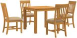vidaXL Eetkamerset Beige Massief Eikenhout