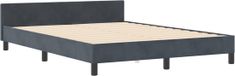 vidaXL Boxspringbed met hoofdeinde, donkergrijs, 140 x 200 cm, fluweel