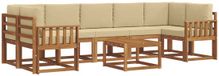 vidaXL - Bois d'acacia - Ensemble de salon d'angle - Naturel et Beige - 7 places