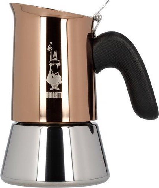 Bialetti Venus Moka Express - Copper & Stainless Steel - 4 Cups - Induction Compatible