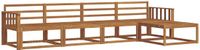 vidaXL - Bank loungeset - 5 zitplekken - Naturel - Massief Acacia Hout