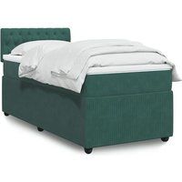 vidaXL Sommier à lattes de lit avec matelas Vert foncé 100x200 cm