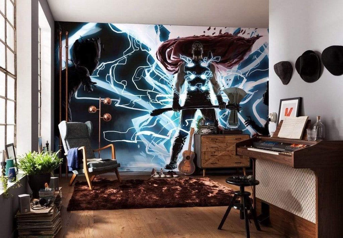KOMAR Thor God of Thunder Vlies Fotobehang 500x280cm 10-banen