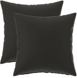 vidaXL Kussensloop 2 stuks HEERLEN Zwart 45 x 45 cm Polyester