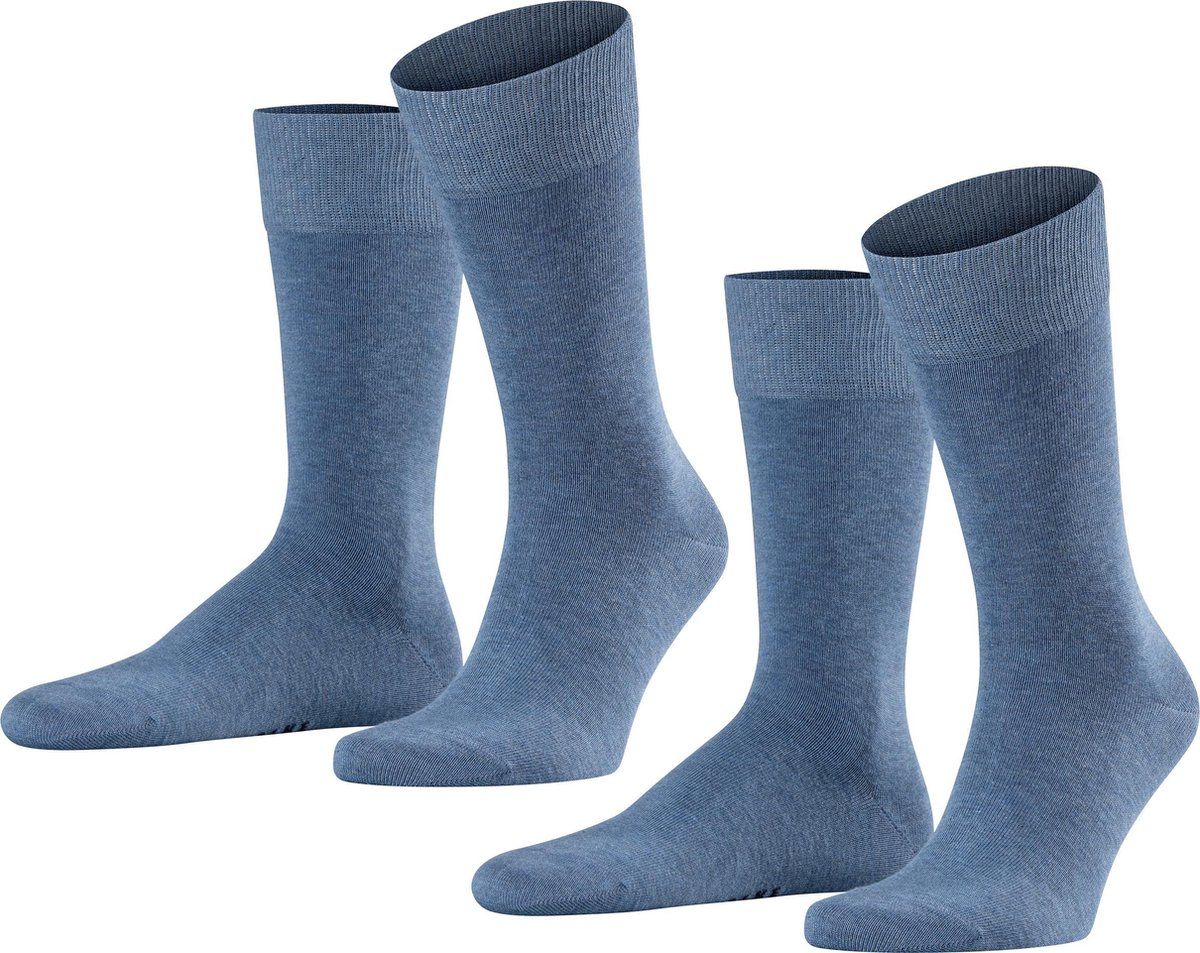 Falke Happy Heren Sokken - 2-pack - Light Denim - Maat 39-42