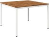 vidaXL Eettafel Natuurlijk en Wit 110 x 108,5 x 75 cm