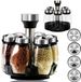 Azomor® Draaibaar kruidenrek met glazen potjes en instelbare strooideksels voor keuken
