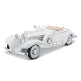 Bauer Spielwaren Maisto Mercedes 500 K Maharadya, modelauto met vering, schaal 1:18, beweegbare deuren en motorkap, kant-en-klaar model, stuurbaar, 24 cm, wit