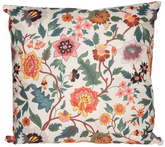 Annas Collection Buitenkussen vintage bloemen kleur 45x45 cm