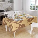 Bonamaison Tafelkleed, Anti-Mold, Sneldrogend, Waterdicht, 100% Polyester Tafellaken, Bruine tinten, 140 x 160 Cm