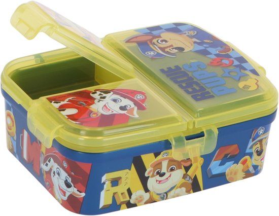 STOR PAW Patrol Kinderlunchbox - Broodtrommel met 4 vakken - Geel/Blauw