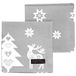 Ragged Rose Kerstservet - katoenen servetten voor kerstthema eettafel setting & zilverwerk - zilvergrijze sterservetten geschenkverpakte stoffen servetten set van 4-40 cm x 40 cm