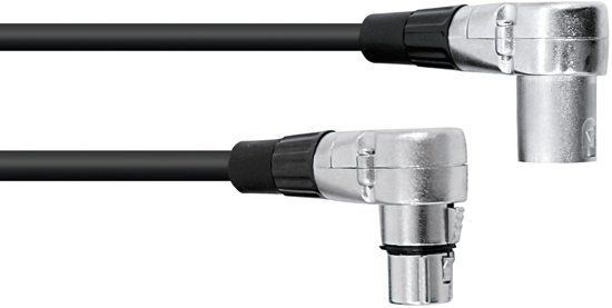 Omnitronic XLR cable 3pin 1.5m 90Â° bk