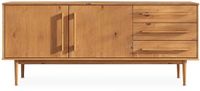 IDIMEX Sideboard TECCA 170 cm met 2 deuren en 3 lades van massief hout – eikenhouten afwerking