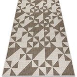 Rugsx - Tapis En Corde Sizal Floorlux 20489 Champagne / Gris Foncé Triangles Beige 140x200 cm