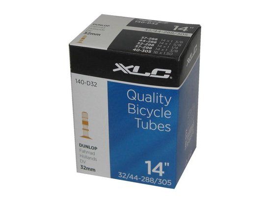 XLC VT-D14 Inner Tube - 14 inch - 37/44-288/305 - Dunlop Valve - Black