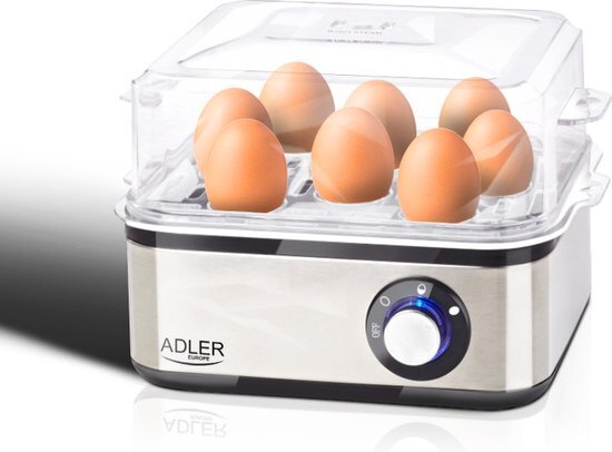 Adler eierkoker - eierkoker electrisch - geschikt voor 8 eieren - rvs