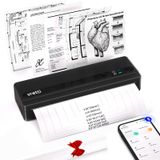 vretti PB821 Imprimante mobile, imprimante thermique portable, prend en charge l'impression de papier thermique A4, imprimante thermique Bluetooth prend en charge iOS et Android, noir