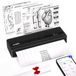 vretti PB821 Imprimante mobile, imprimante thermique portable, prend en charge l'impression de papier thermique A4, imprimante thermique Bluetooth prend en charge iOS et Android, noir