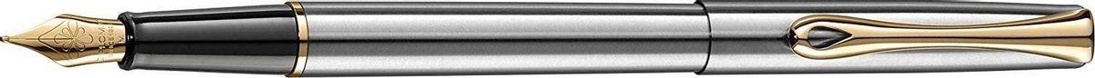 Diplomat Traveller RVS zilver/goud medium vulpen