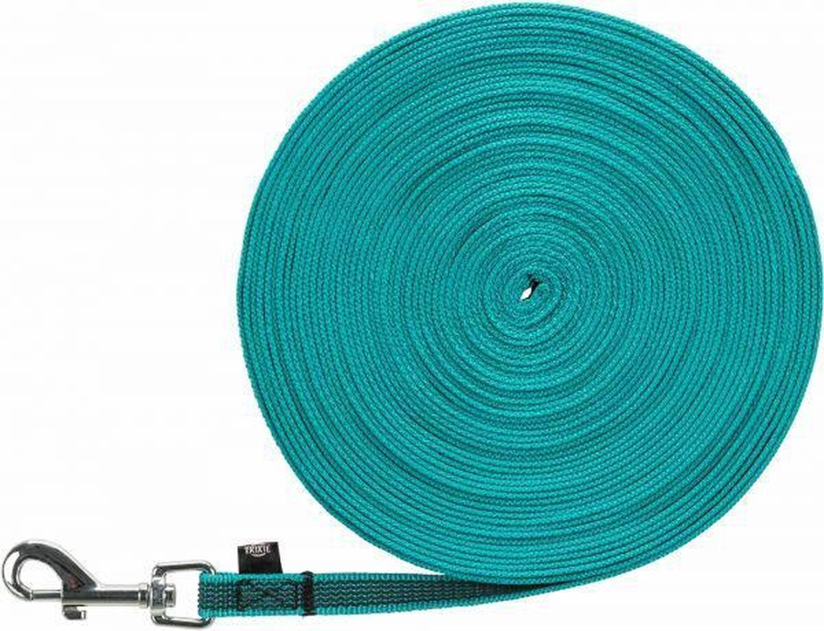 TRIXIE Schleppleine gummiertes Gurtband - blauw - nylon