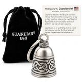 Guardian Bell Celtic Weave Good Luck Bell w/sleutelhanger & zwart fluwelen geschenkzakje | Motorbel | Loodvrij tin | Gemaakt in de VS