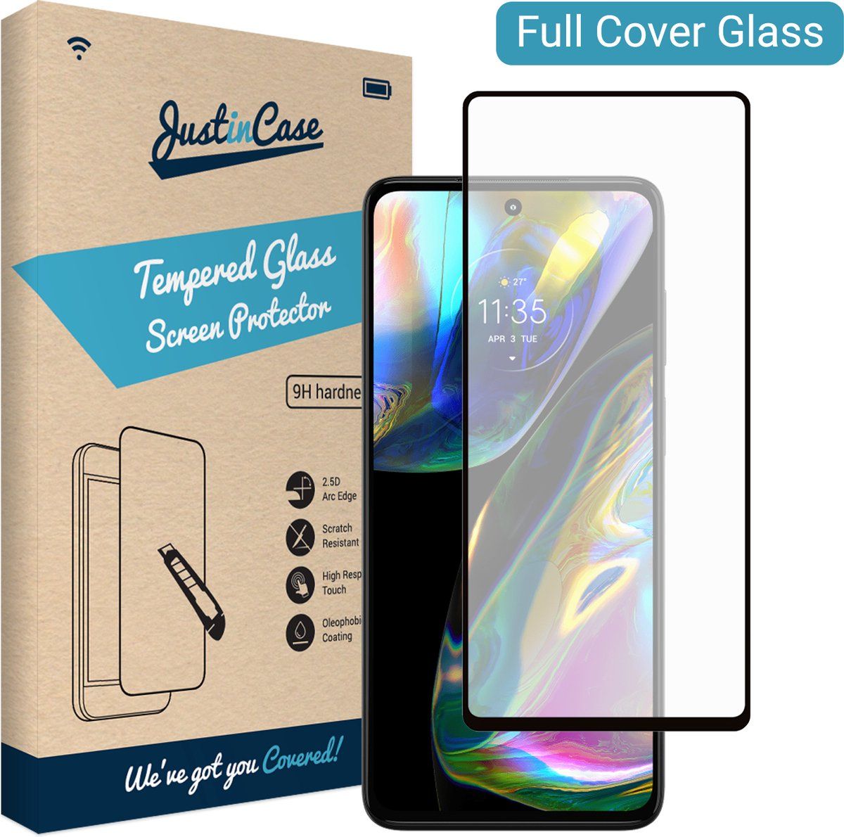 Just in Case Gehard Glas Edge To Edge Screenprotector Motorola Moto G82