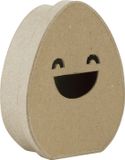 Decopatch Opberger doos ei S lachend gezicht bruin Papier