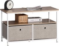 CaliCosy Salontafel met 2 lades en 2 legplanken, licht eiken, L80 cm - LISA