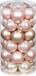 Inge-glas 60x stuks kleine glazen kerstballen parel roze 4 cm - Kerstboomversiering/kerstversiering