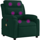 vidaXL Fauteuil de massage velours vert foncé