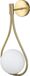 Lampe murale LED moderne, dorée, en forme de goutte, avec sphère en verre, finition mate, douille E14