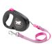 Ferplast Uitschuifbare Reflecterende Hondenriem FLIPPY ONE REFLEX, Lijn voor Middelgrote Honden tot 20 Kg. Verlengbaar Snoer max. 5 m. Enkele vergrendel- en ontgrendelingsknop, paars