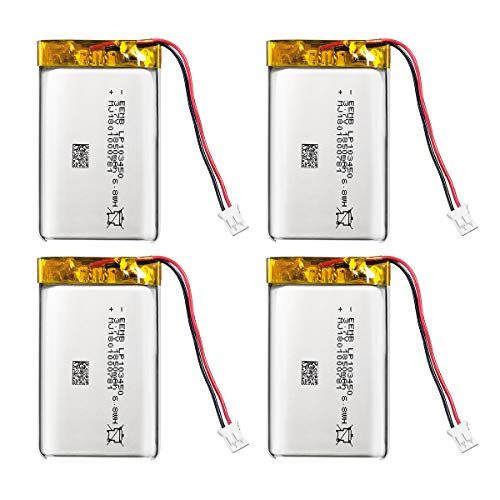EEMB 4X 3.7V 2000mAh 103454 Lipo-batterij Oplaadbare Li-polymeerbatterij met JST-connector