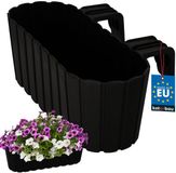 KOTARBAU® Balkonbak, Bloembak voor Balkon, PVC, 40x15x15 cm, Antraciet